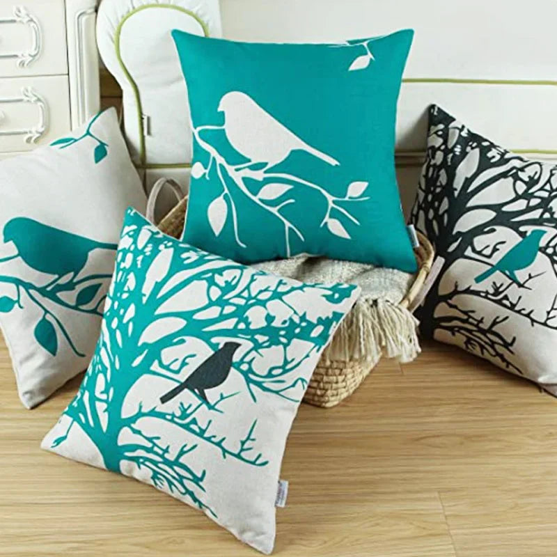 EUPHORIA VINTAGE BLACK TEAL BIRD BRANCHES TREE (PACK OF 4)