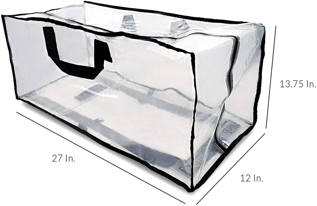 CLEAR WATERPROOF ZIPPERED STORAGE BAG