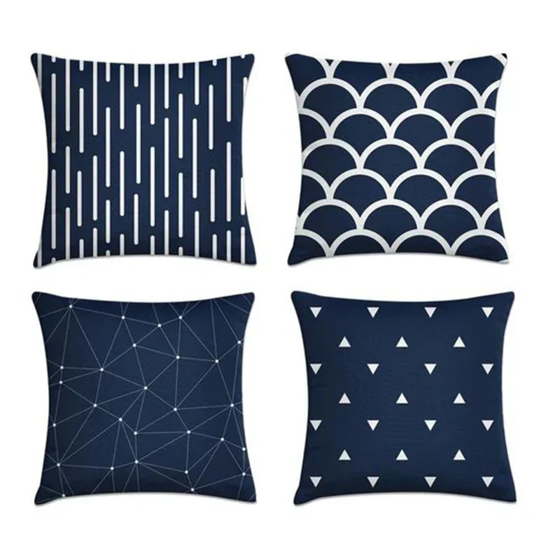 NAVY BLUE CUSHIONS COVERS (PACK OF 4)