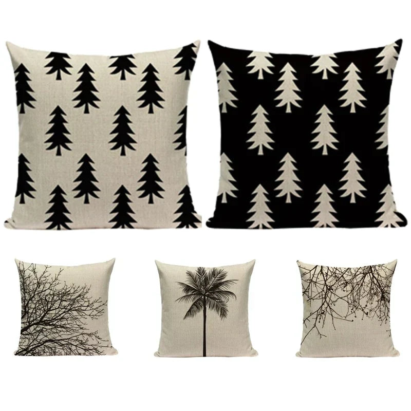 PRINTED TREE FLOWER CUSHION COVERS (PACK OF 5)