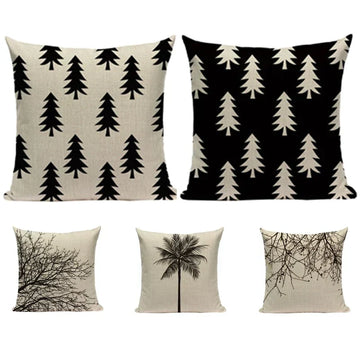 PRINTED TREE FLOWER CUSHION COVERS (PACK OF 5)