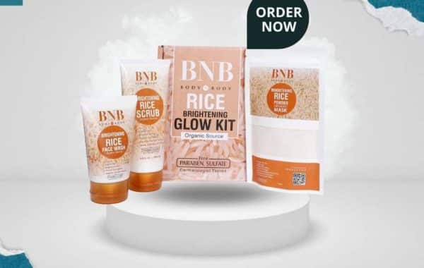 Bnb Whitening Rice Extract Bright & Glow Kit (with Box)(Bar code)