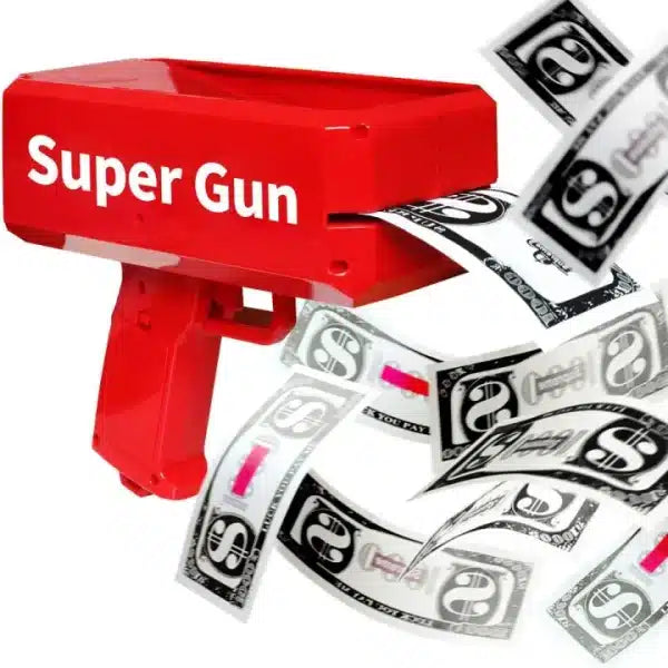 Playing Spray Money Toy Gun Prop Money Gun Rain Money Gun (color red)